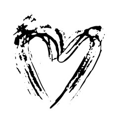 Fototapeta premium Hand drawn vector heart. Dry brush ink illustration. Grunge rough texture.