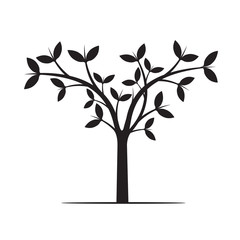 Black Tree. Vector Illustration.