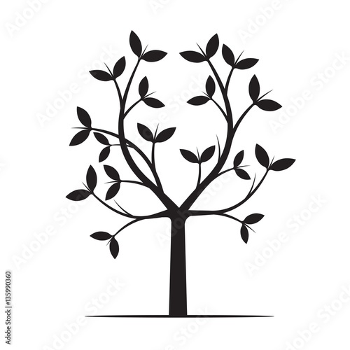 "Black Tree. Vector Illustration." Stock image and royalty-free vector