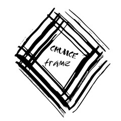 Grunge vector frame. Ink dry brush background. Hand drawn texture. Vector illustration.