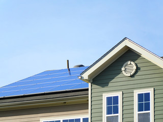 solar panel on the roof of apartment building
