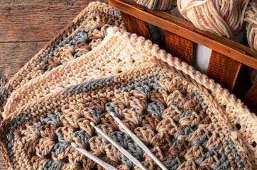 Crochet Yarn and Hooks Background