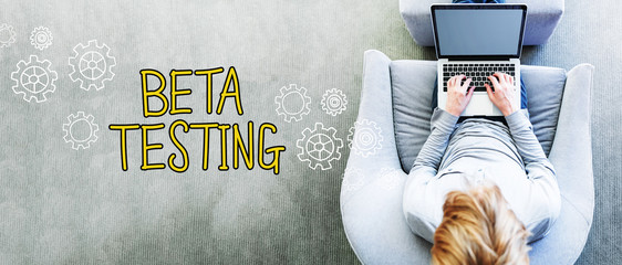 Beta Testing text with man