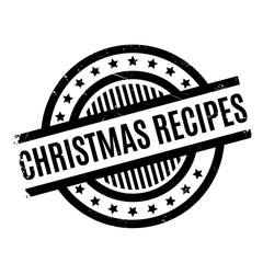 Christmas Recipes rubber stamp. Grunge design with dust scratches. Effects can be easily removed for a clean, crisp look. Color is easily changed.