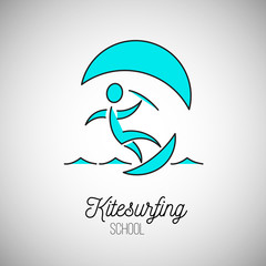Kitesurfer school logo