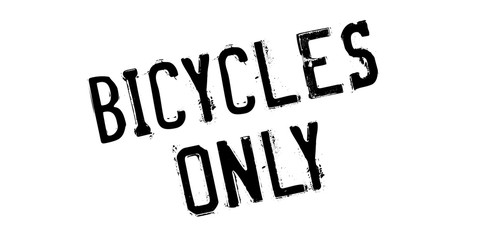 Bicycles Only rubber stamp. Grunge design with dust scratches. Effects can be easily removed for a clean, crisp look. Color is easily changed.