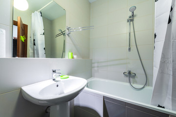 The interior of a modern bathroom