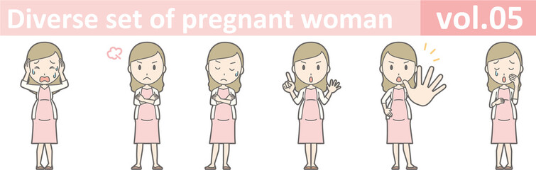 Fototapeta na wymiar Diverse set of pregnant woman, EPS10 vol.05