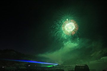 スキー場の花火大会