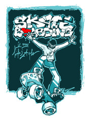 Skateboarder and graffiti "Skateboarding is my lifestyle"