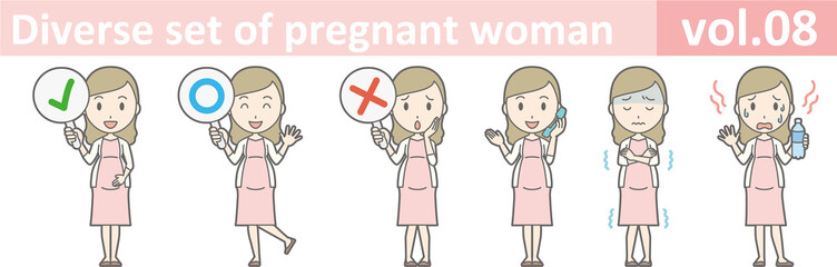 Diverse set of pregnant woman, EPS10 vol.08