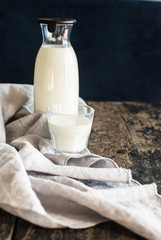 Healthy food on rustic table