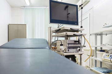 Equipment and medical devices in modern operating room. Endoscopy.