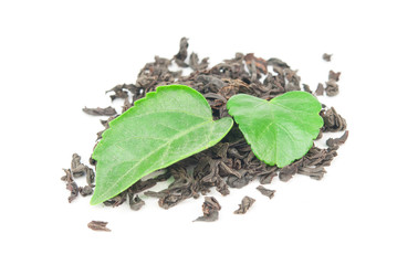 black tea with leaf