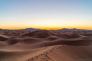 Fototapeta na wymiar the sun rises in the desert 