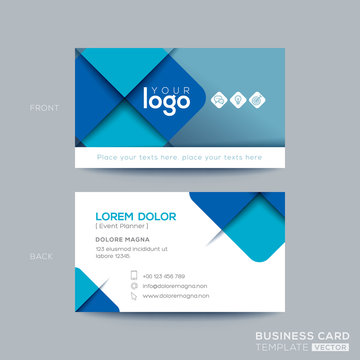 Clean and simple blue business card design
