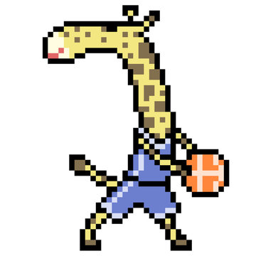 pixel art giraffe basketball