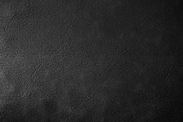 Black leather texture  background, close up.