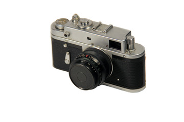 Fototapeta premium Retro photo camera isolated on white background