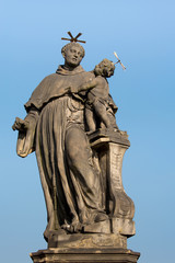 Fototapeta na wymiar sculpture on the Charles Bridge, Prague, Czech Republic