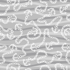 Seamless pattern with anchors. Ongoing backgrounds of marine theme.