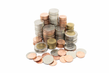 coin stack isolated on white background