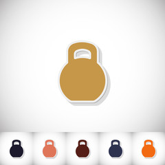 Athletic weight. Flat sticker with shadow on white background