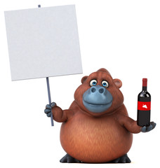 Fun orangoutan - 3D Illustration