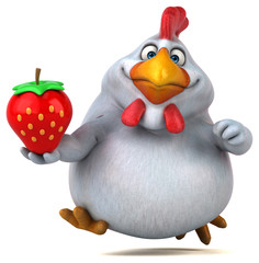 Fun chicken - 3D Illustration