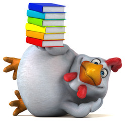 Fun chicken - 3D Illustration