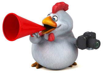 Fun chicken - 3D Illustration