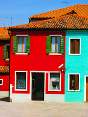 Colorful old houses on the Island Burano