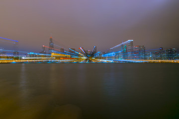 Fototapeta na wymiar Blurry Chicago Skyline