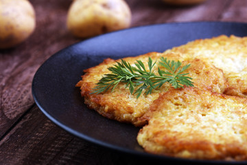 Potato Pancake on a wooden table