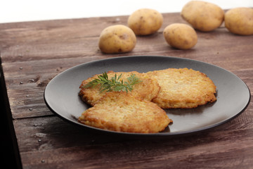Potato Pancake on a wooden table