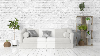 Modern bright interior . 3D rendering