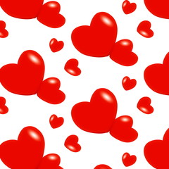 узор красные  сердечки к Дню Святого Валентина на белом фоне 