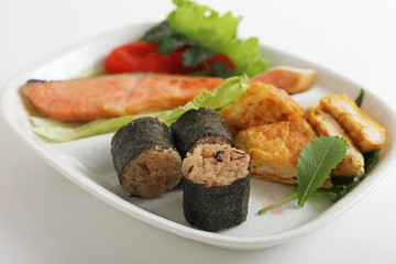 美味しい鮭と温かいごはん
