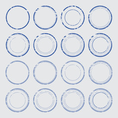 Set of empty round stamps