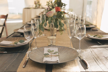 Dinner Table at Wedding Reception