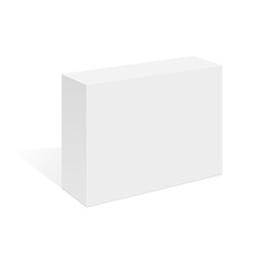 White rectangular box isolated. Mockup for design. Vector illustration.