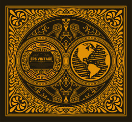 Vintage frame and label for whiskey product. You can use it for