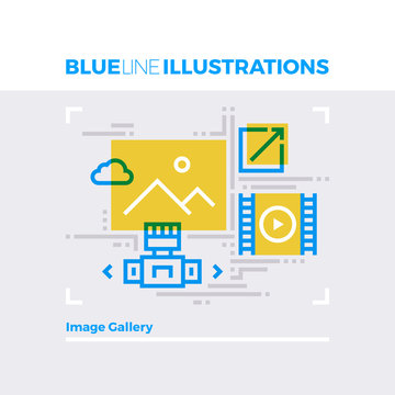 Image Gallery Blue Line Illustration.