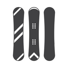 Snowboard icon in outline design. Snow boards deck vector silhouette illustration. - obrazy, fototapety, plakaty