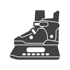 Ice skating shoes outline icon isolated on white background. Ice-skates silhouette vector illustration.