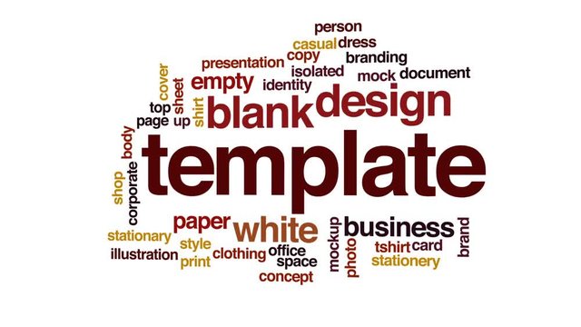 Template animated word cloud, text design animation.