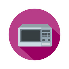 Obraz premium microwave icon in flat style with long shadow, isolated vector illustration on green transparent background
