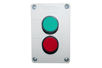 Buttons red and green on the panel for different signals