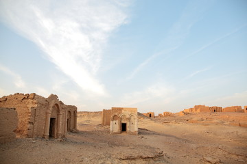 Fototapeta na wymiar Tombs of the Al-Bagawat (El-Bagawat), an early Christian necropolis, one of the oldest in the world, Kharga Oasis, Egypt