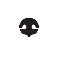 Ikona nosa psa. Element logo sklepu zoologicznego, kliniki weterynaryjnej, produktów dla psów lub usług. Ilustracja wektorowa - 136010751